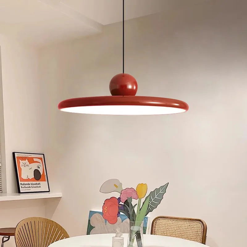 Závěsné svítidlo Nordic Saucer LED krémový povrch stropní lampa