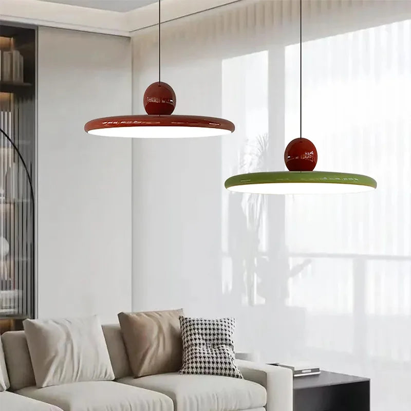 Závěsné svítidlo Nordic Saucer LED krémový povrch stropní lampa