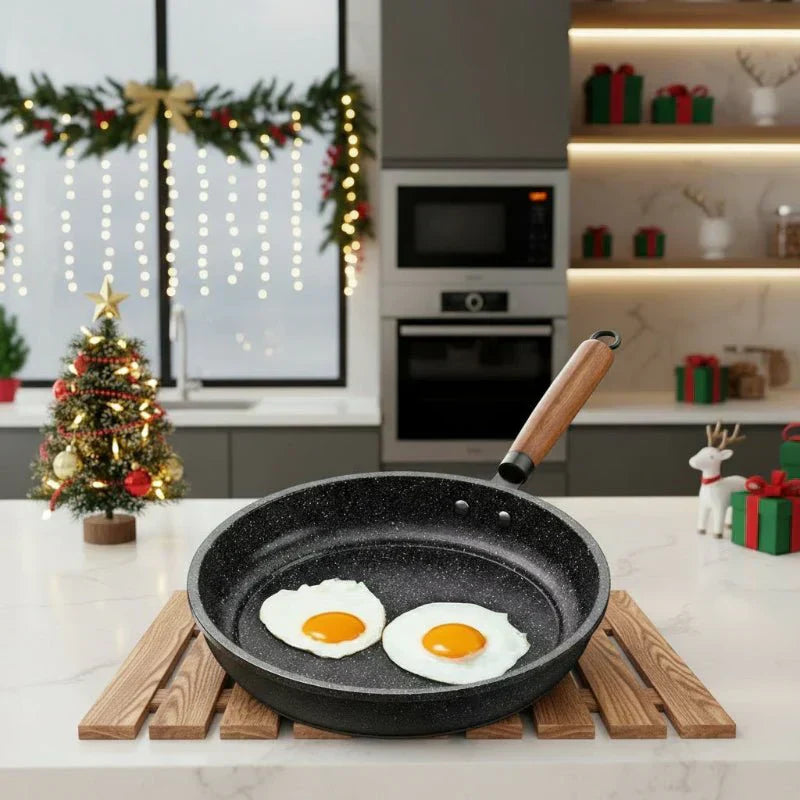 NexaStone 30 cm Maifan kő tapadásmentes serpenyő fedővel gáz- és indukciós főzőlapokhoz