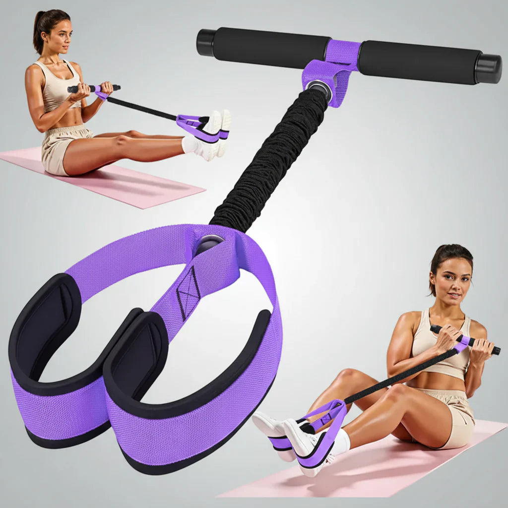 Ab Roller With Resistance Bands Core Workout Trainer For Home Use