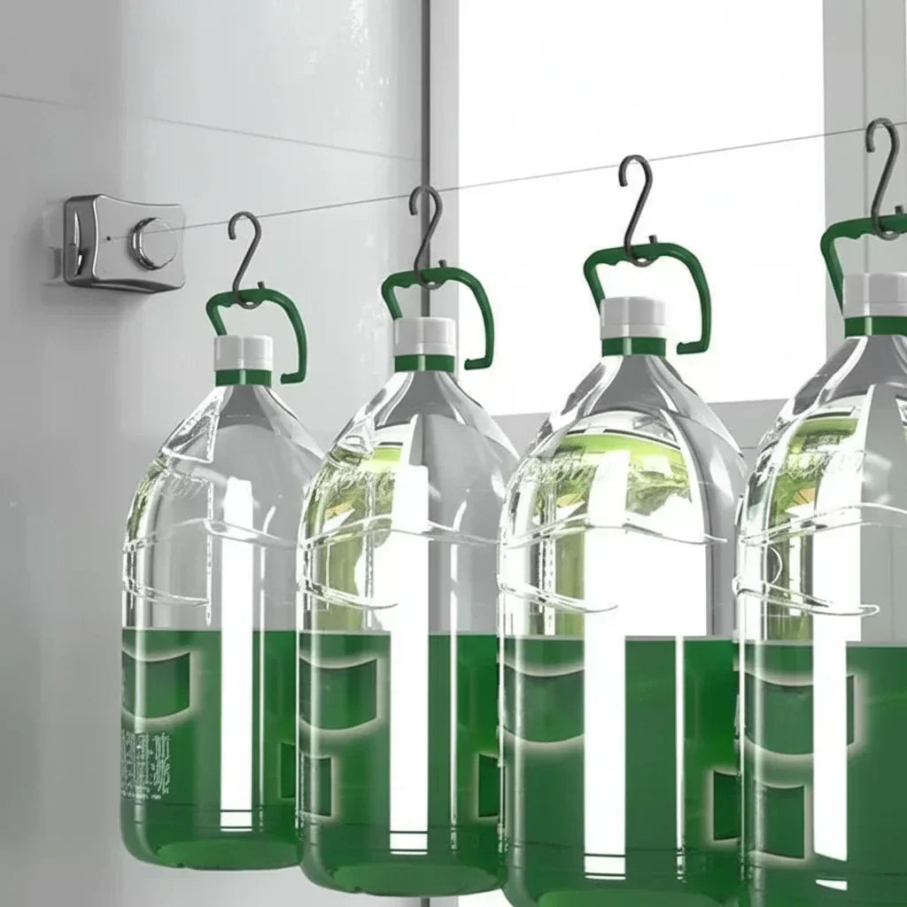 BrightLine Extendable Wall Clothesline System For Drying Laundry