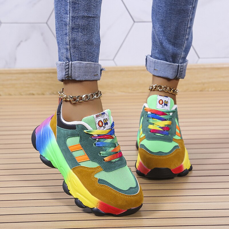 NovaStride Trainer Unterstützende Freizeitsneaker in Regenbogenfarben