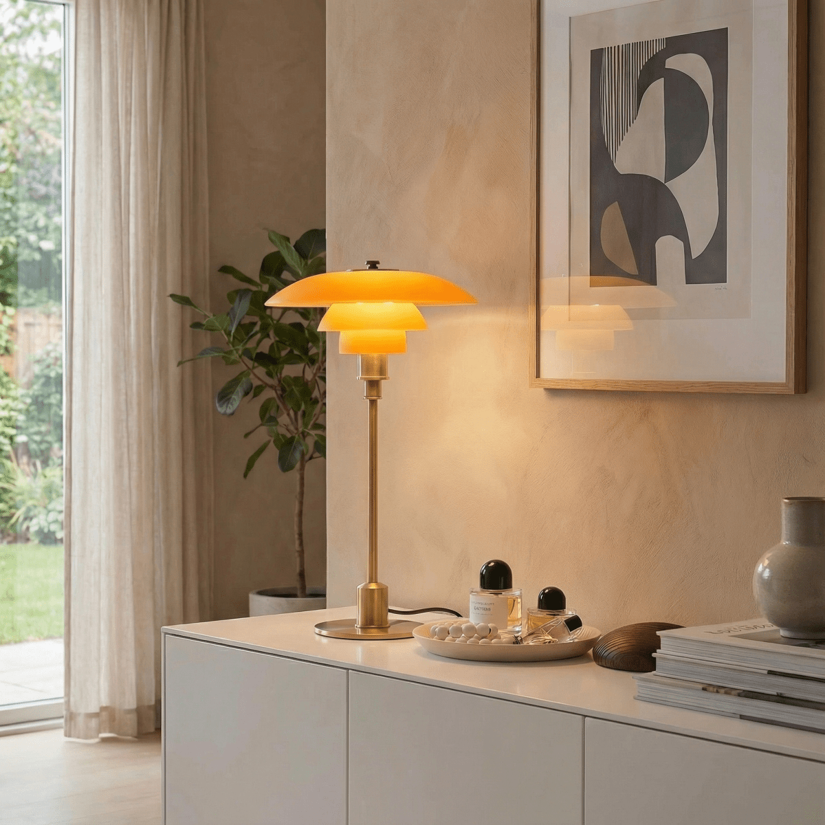 Halo Design Skandinávská stolní lampa ze skla, 15 palců | Rosalyssa
