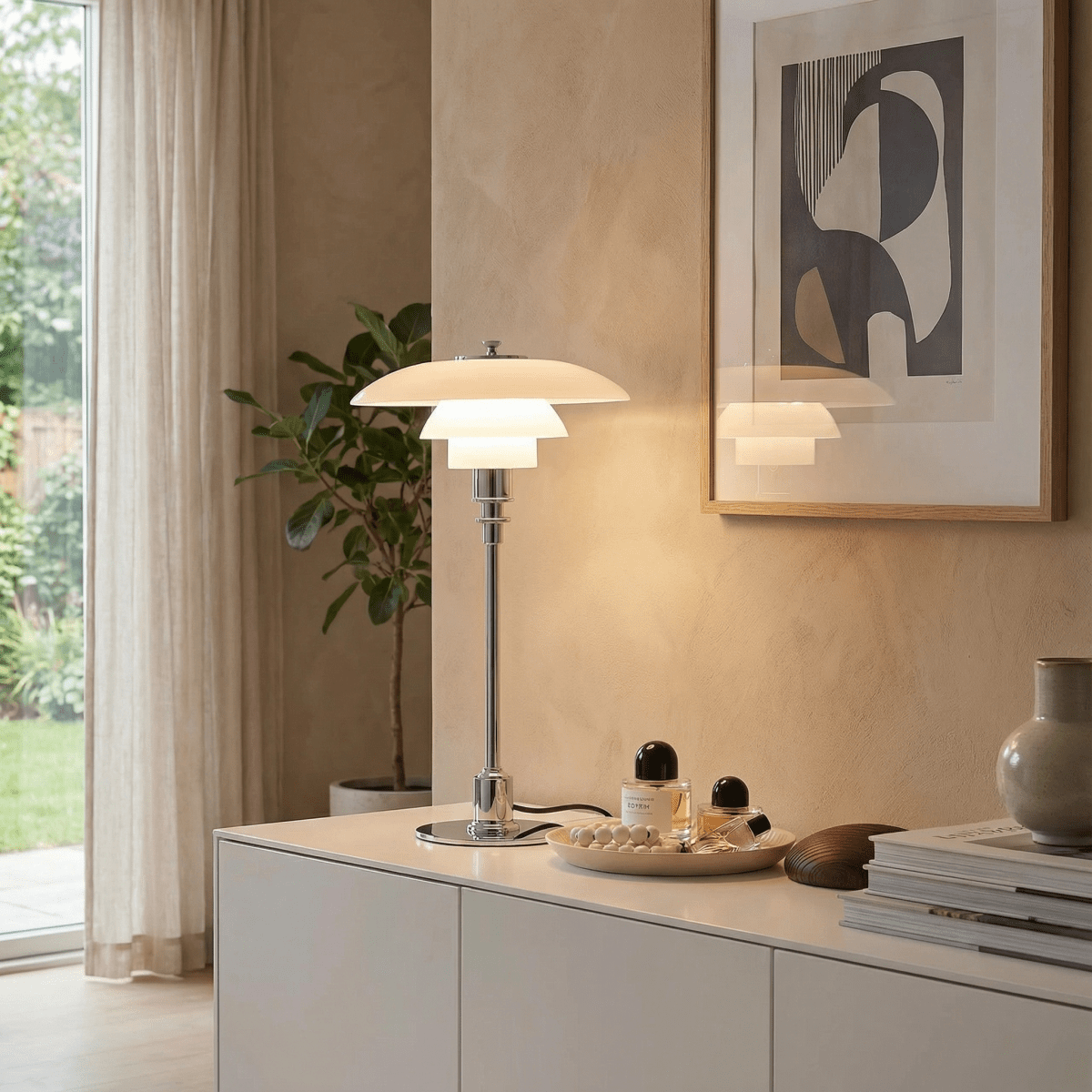 Halo Design Skandinávská stolní lampa ze skla, 15 palců | Rosalyssa