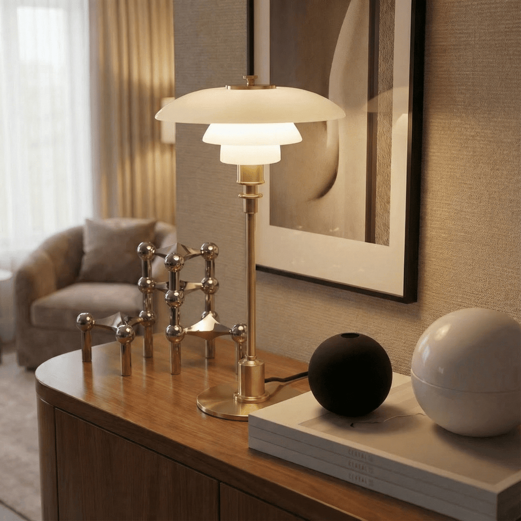 Halo Design Skandinávská stolní lampa ze skla, 15 palců | Rosalyssa