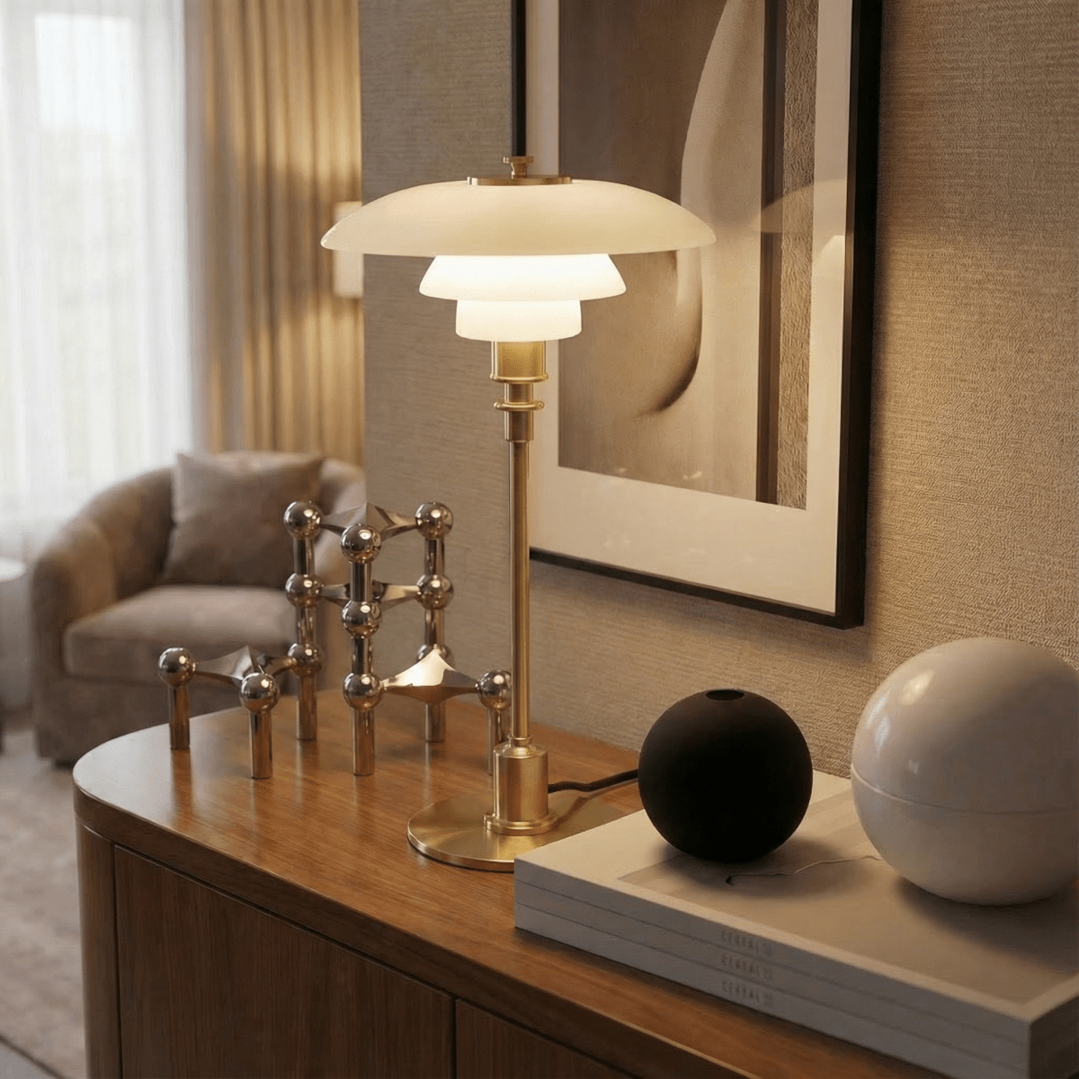 Halo Design Skandinávská stolní lampa ze skla, 15 palců | Rosalyssa