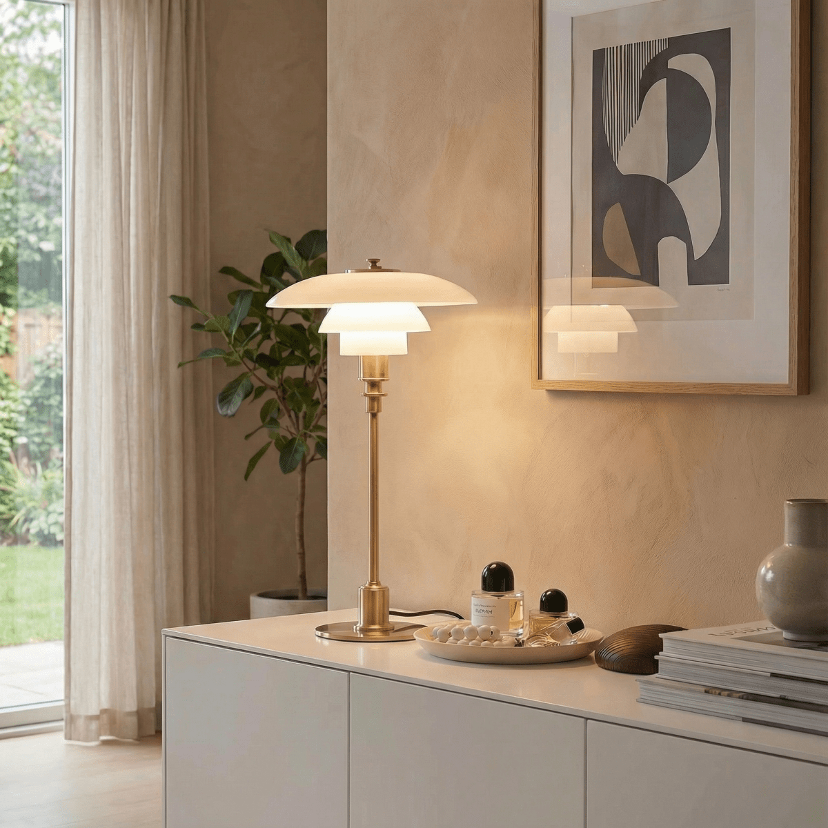 Halo Design Skandinávská stolní lampa ze skla, 15 palců | Rosalyssa