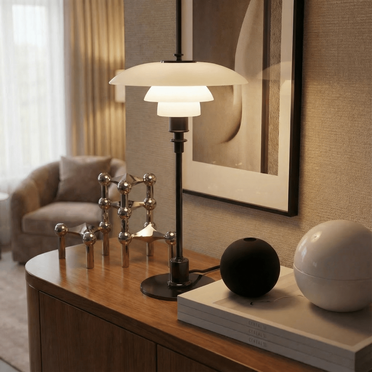Halo Design Skandinávská stolní lampa ze skla, 15 palců | Rosalyssa