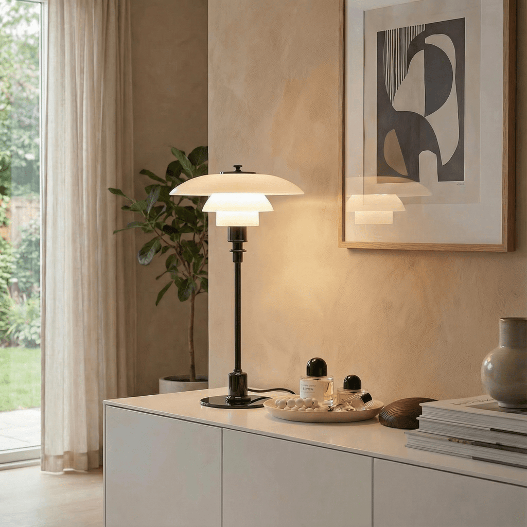 Halo Design Skandinávská stolní lampa ze skla, 15 palců | Rosalyssa