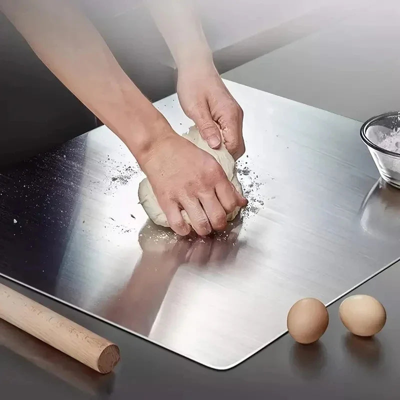 Double-Sided Stainless Steel Cutting Board For Chopping And Kneading