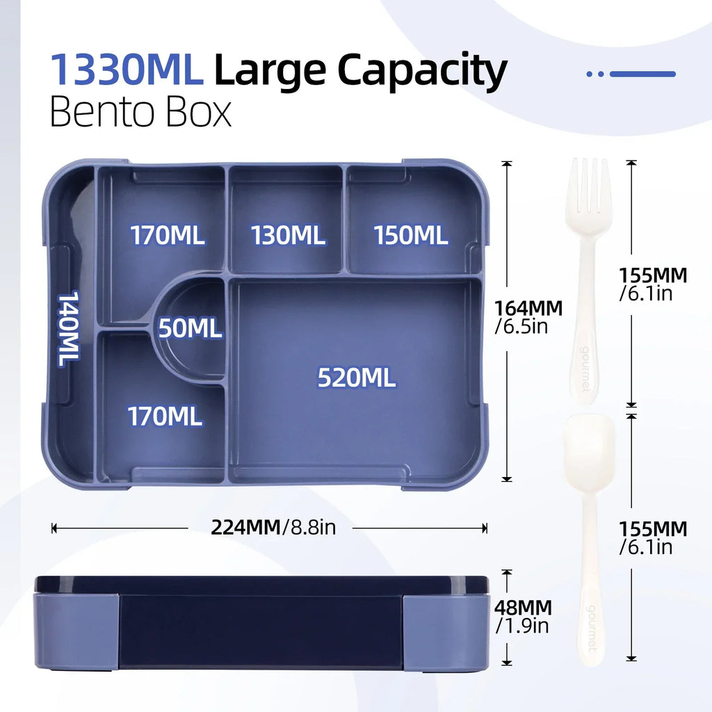 BentoMax 1330ml 電子レンジ対応・旅行用漏れ防止ランチボックス
