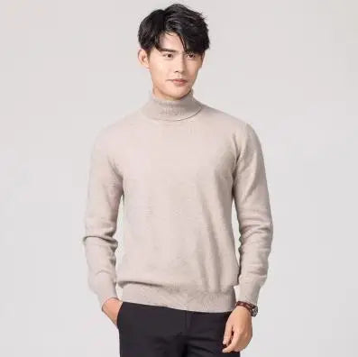 Kairo 60 Prozent Kaschmir 35 Prozent Baumwolle Strick Rollkragenpullover für Herren