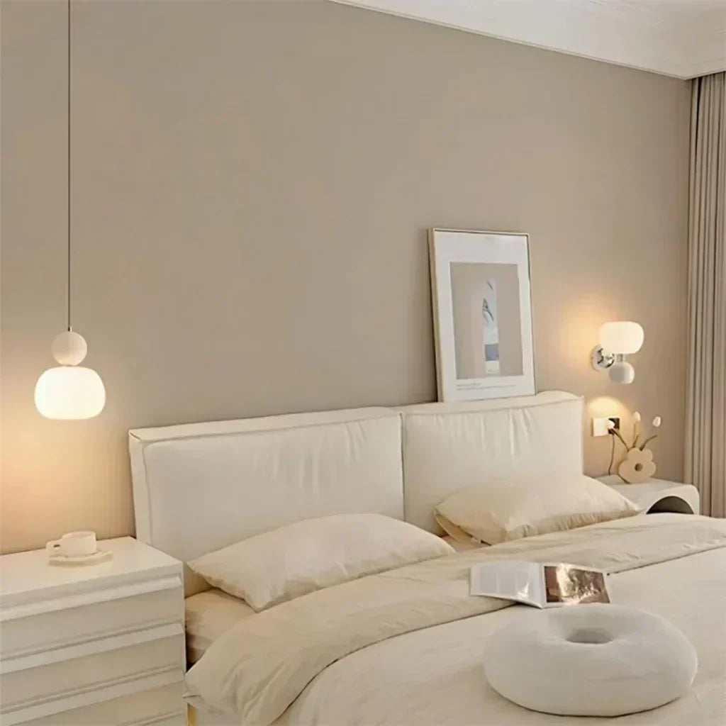 Závěsná lampa s dýňovým motivem v severském stylu s moderním LED stropním světlem