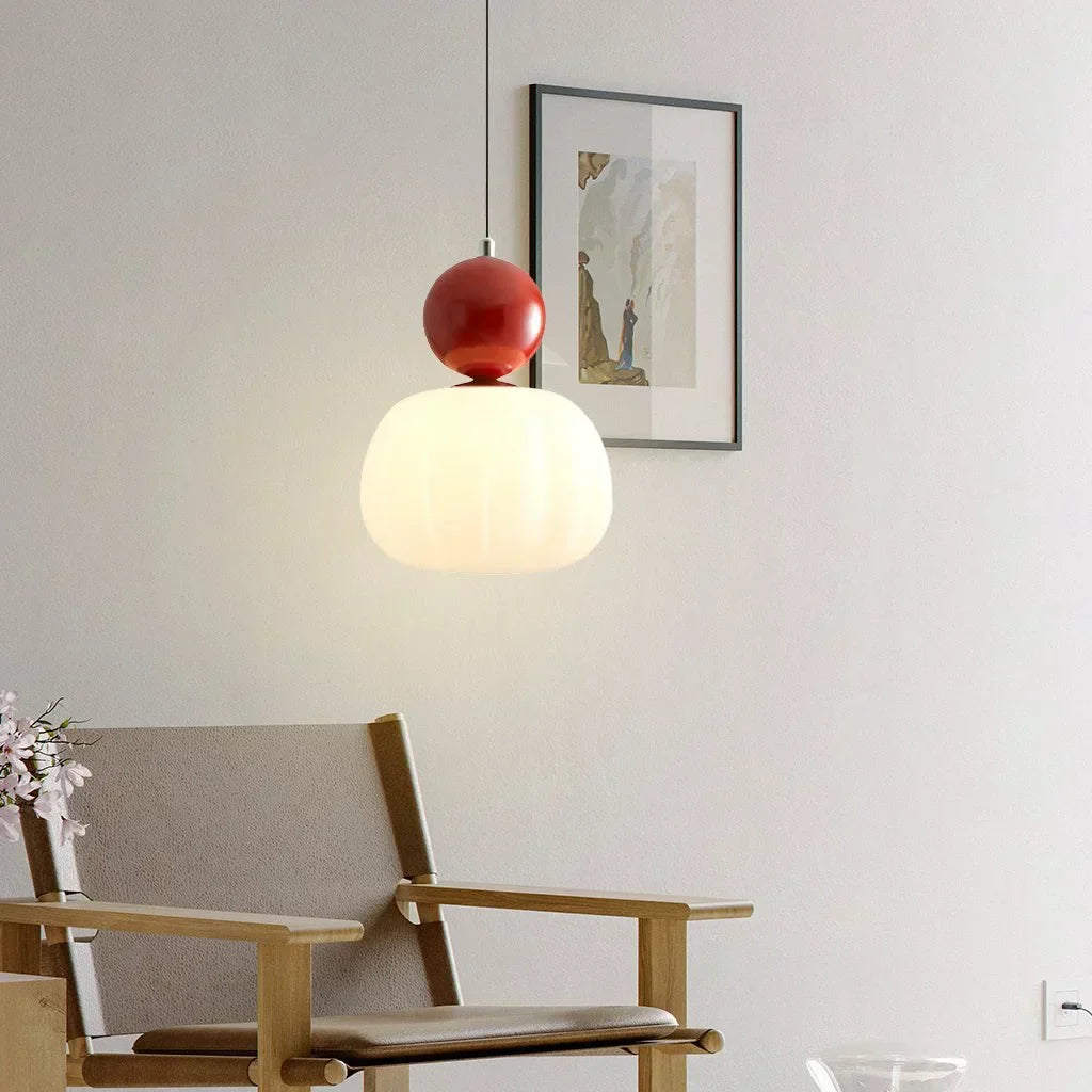 Závěsná lampa s dýňovým motivem v severském stylu s moderním LED stropním světlem