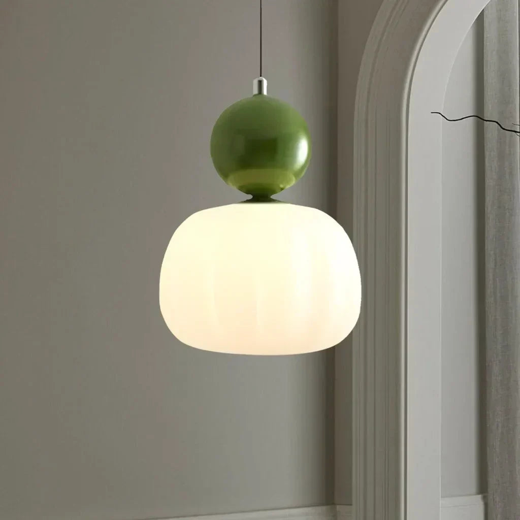 Závěsná lampa s dýňovým motivem v severském stylu s moderním LED stropním světlem