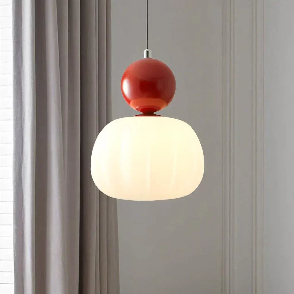 Závěsná lampa s dýňovým motivem v severském stylu s moderním LED stropním světlem