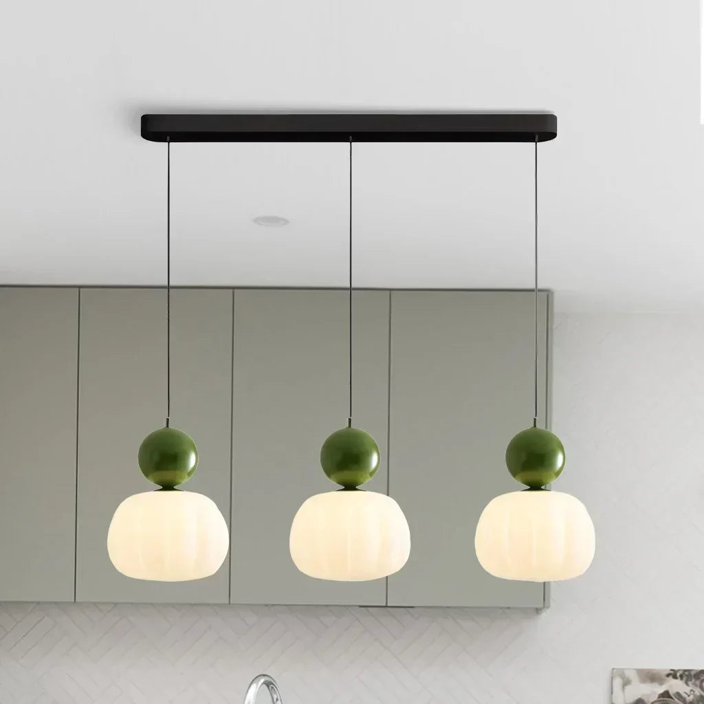 Závěsná lampa s dýňovým motivem v severském stylu s moderním LED stropním světlem