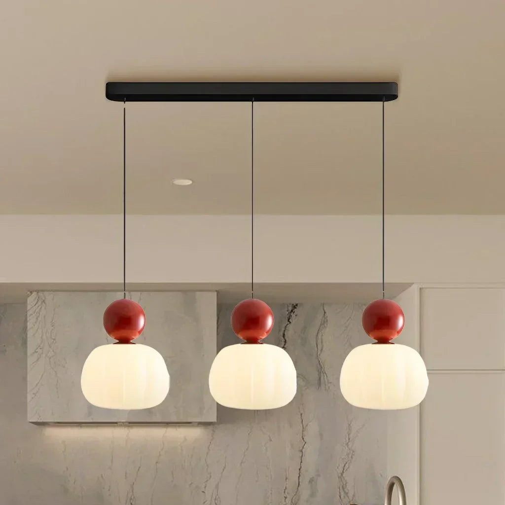 Závěsná lampa s dýňovým motivem v severském stylu s moderním LED stropním světlem