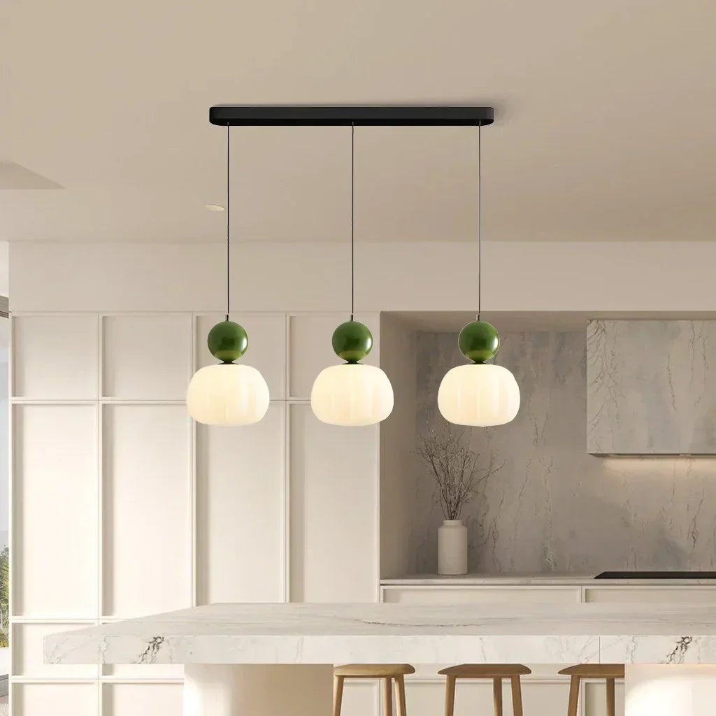 Závěsná lampa s dýňovým motivem v severském stylu s moderním LED stropním světlem