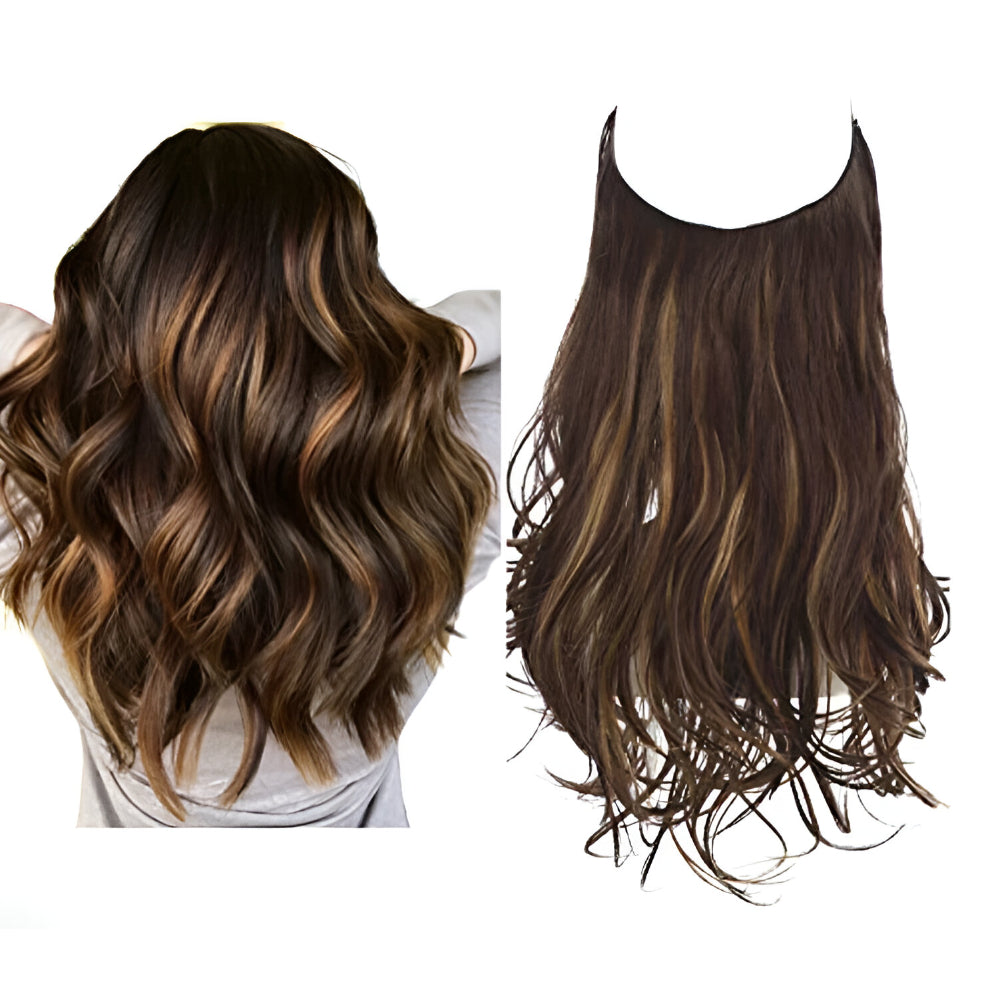 Extensões de Cabelo Natural Ondulado com Presilhas para Comprimento e Volume Prolongados