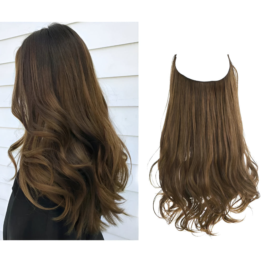 Extensões de Cabelo Natural Ondulado com Presilhas para Comprimento e Volume Prolongados