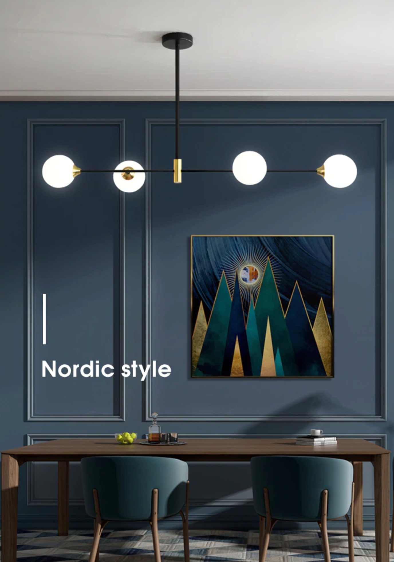 Novaelle Nordic Glass Kugellampen-Schirm Deckenleuchte in poliertem Chrom | Snurv