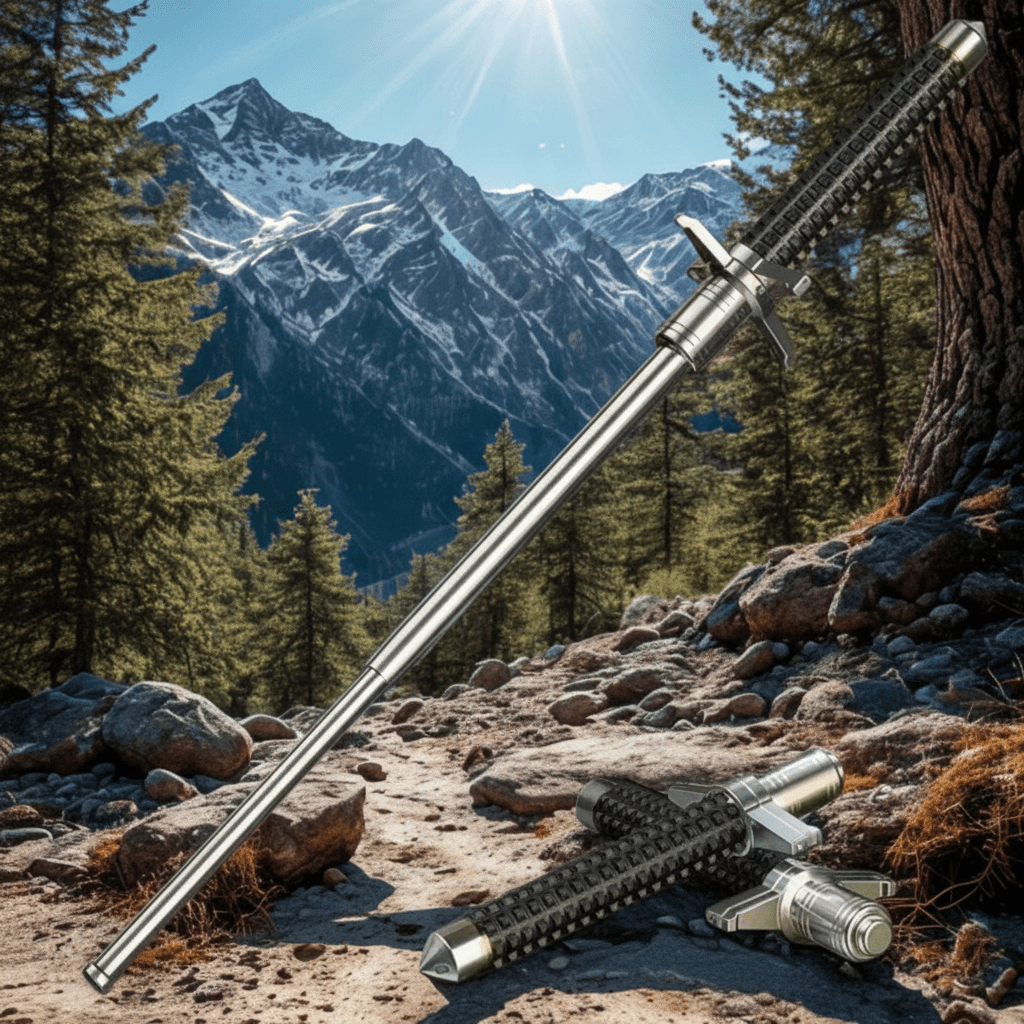 MetroGuard Pro verstellbarer Wanderstock mit rutschfestem Griff und unauffälliger Sicherheitsfunktion