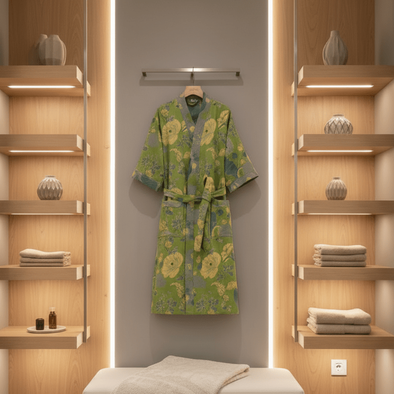 KomiLeaf Käännettävä Luomupuuvillainen Kimono Kylpytakki Hengittävään Mukavuuteen