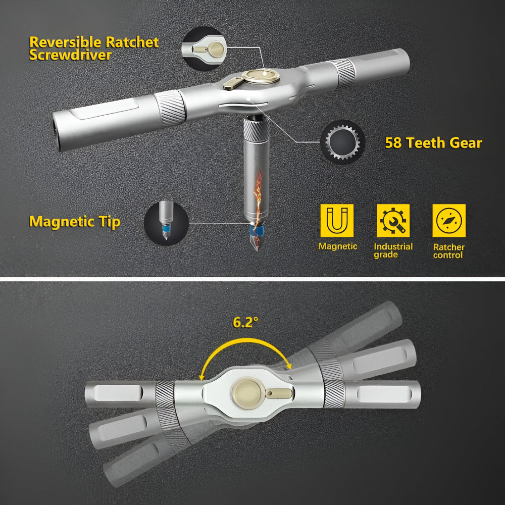 Magnetisches Ratschen-Schraubendreher-Set mit Präzisionswerkzeug-Set
