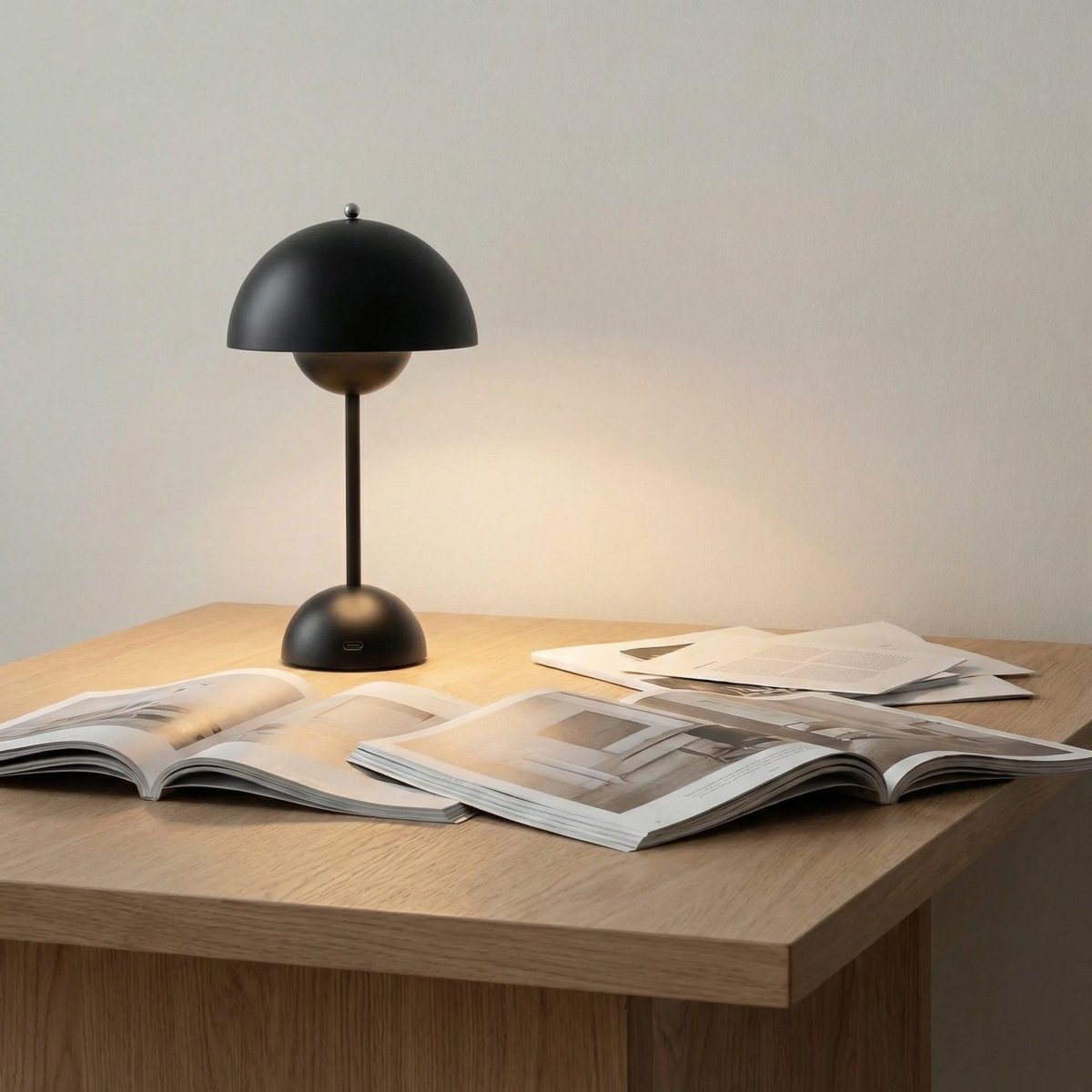 Skulptureret blank finish kuppel bordlampe, moderne design, 12 tommer høj | Rosalyssa