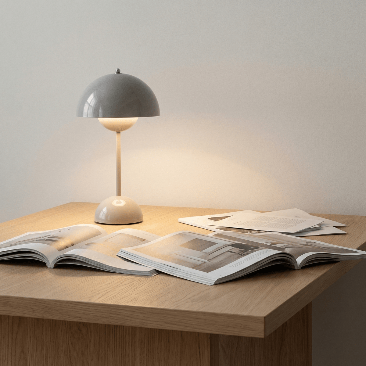 Skulptureret blank finish kuppel bordlampe, moderne design, 12 tommer høj | Rosalyssa