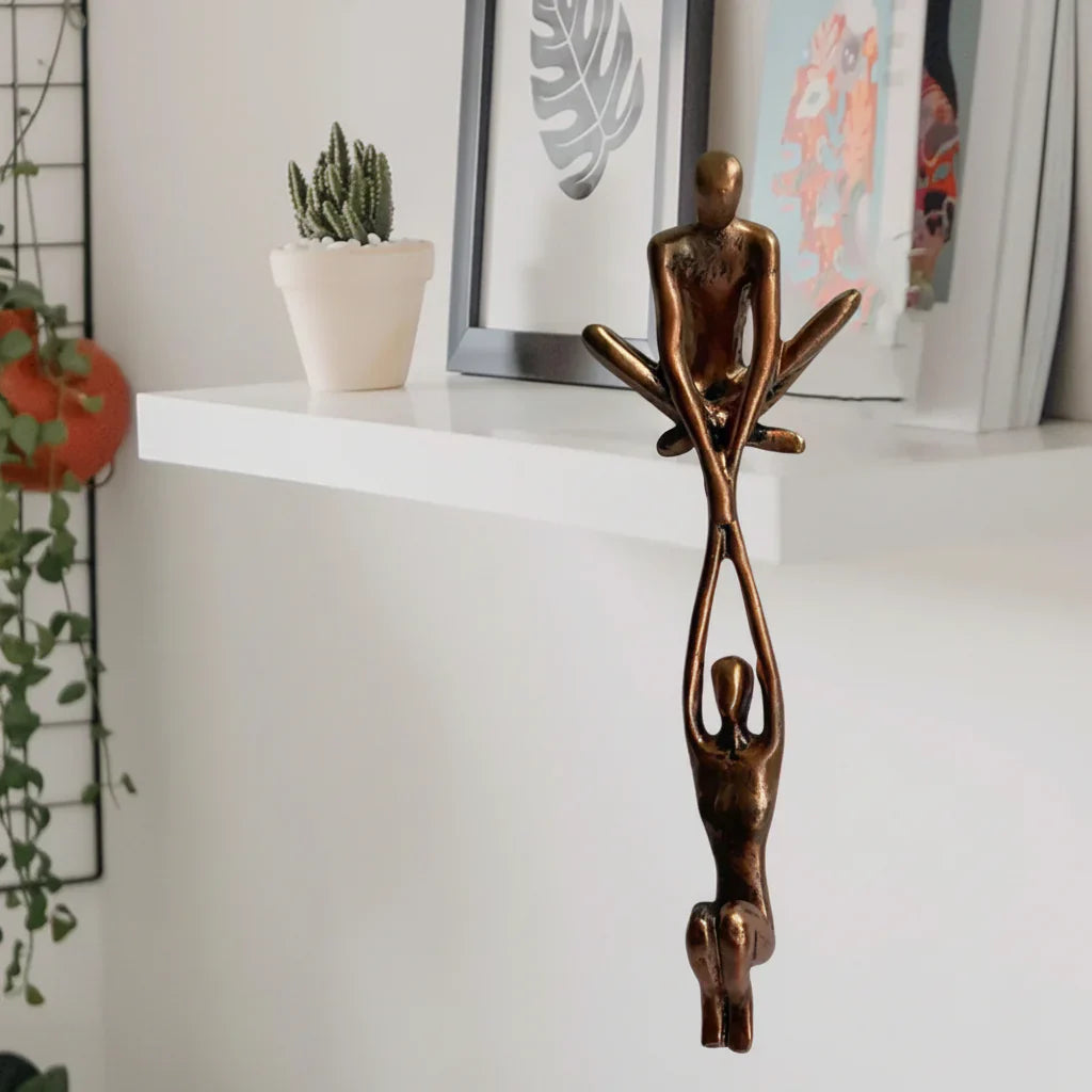 Escultura de Parede Romântica em Resina para Decoração de Casa