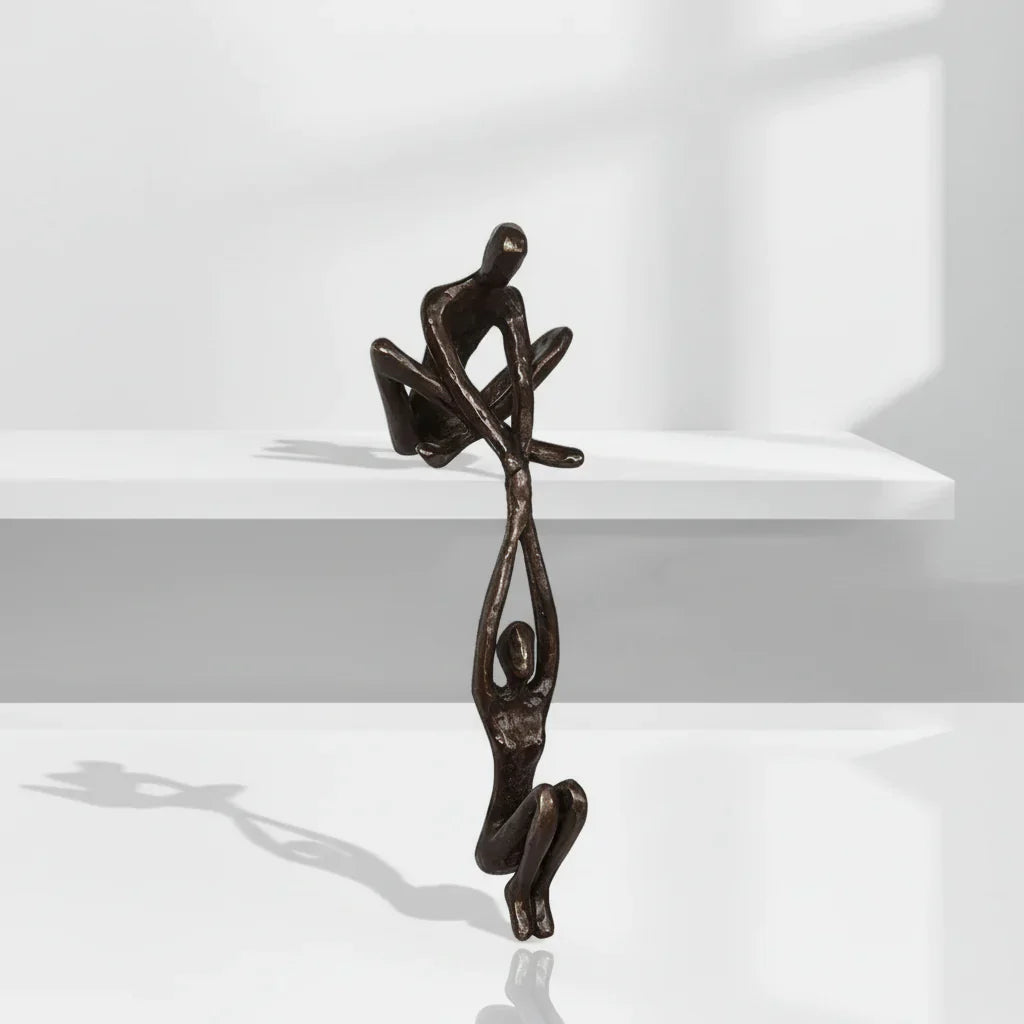 Escultura de Parede Romântica em Resina para Decoração de Casa