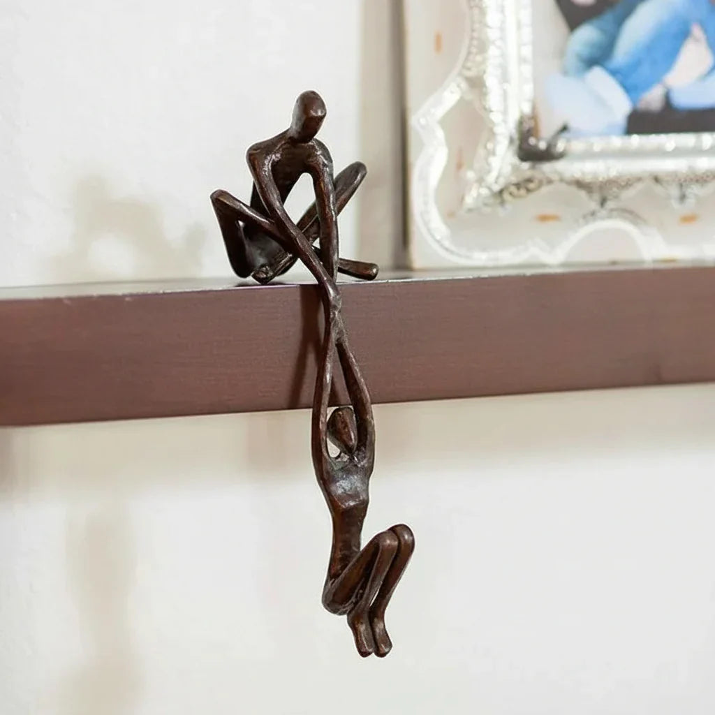 Escultura de Parede Romântica em Resina para Decoração de Casa