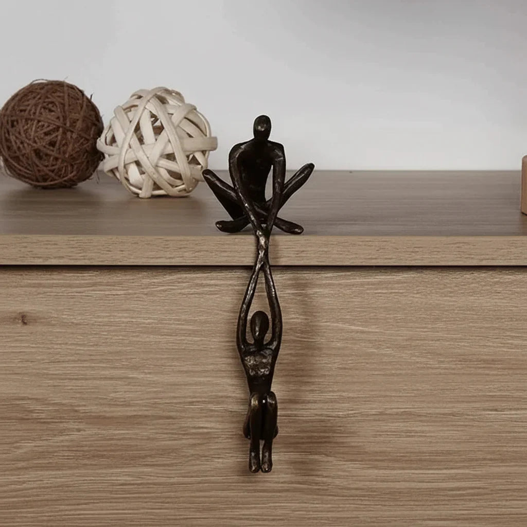 Escultura de Parede Romântica em Resina para Decoração de Casa