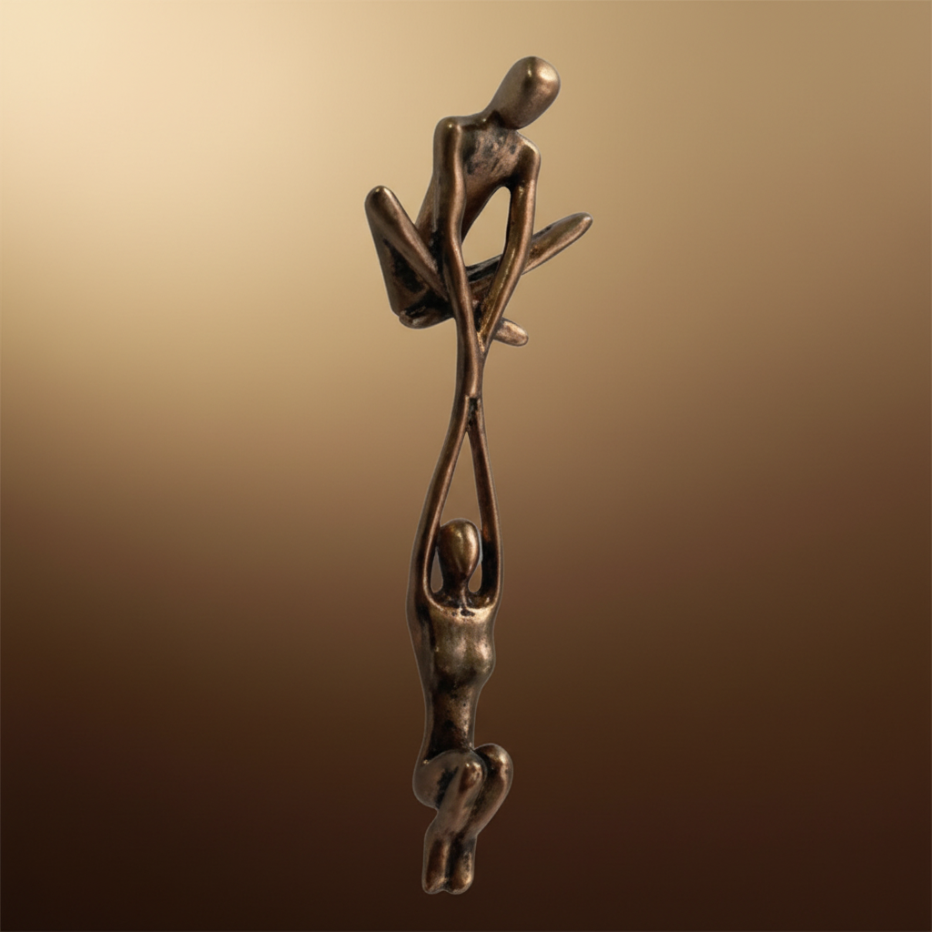 Escultura de Parede Romântica em Resina para Decoração de Casa