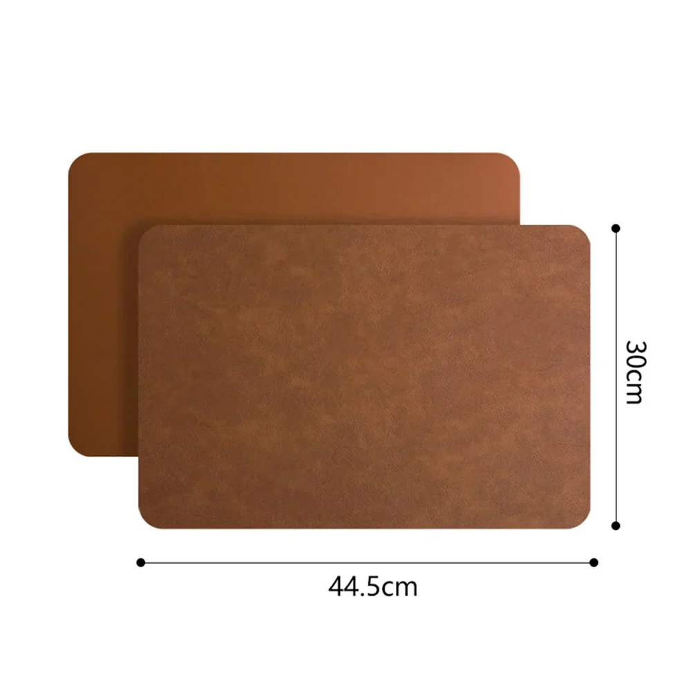 Sets de dessous de verre DuoMat en cuir synthétique, double face, résistants à la chaleur et étanches