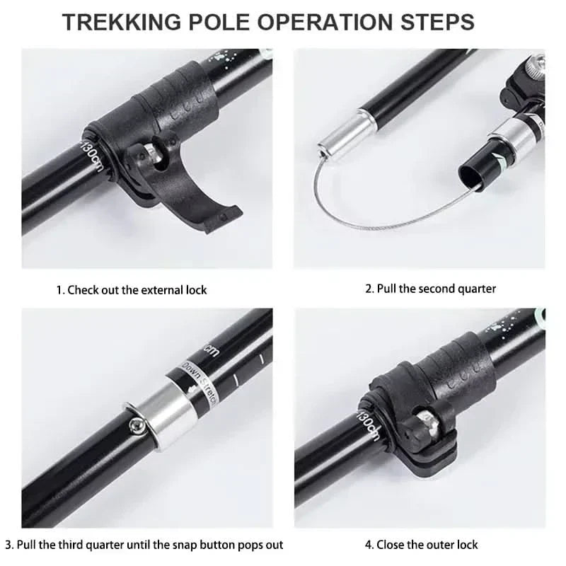 TrailPeak Foldable Trekking Poles for Hiking and Outdoor Adventures