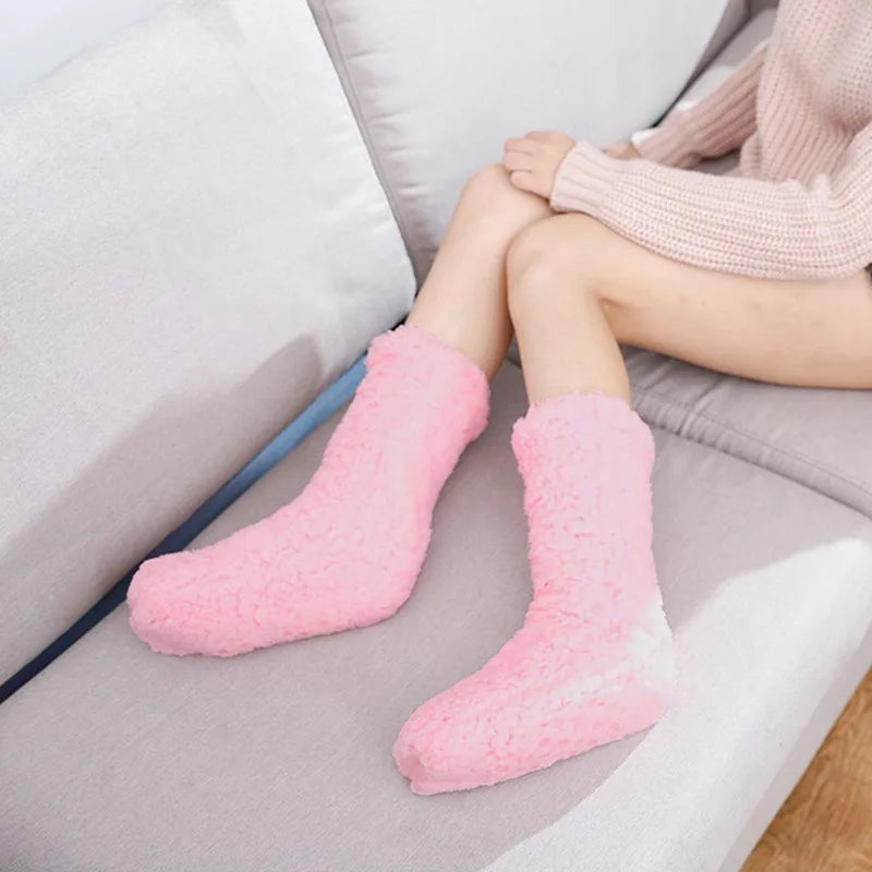 Chaussettes Luma Warm Cashmere pour femmes avec grip antidérapant