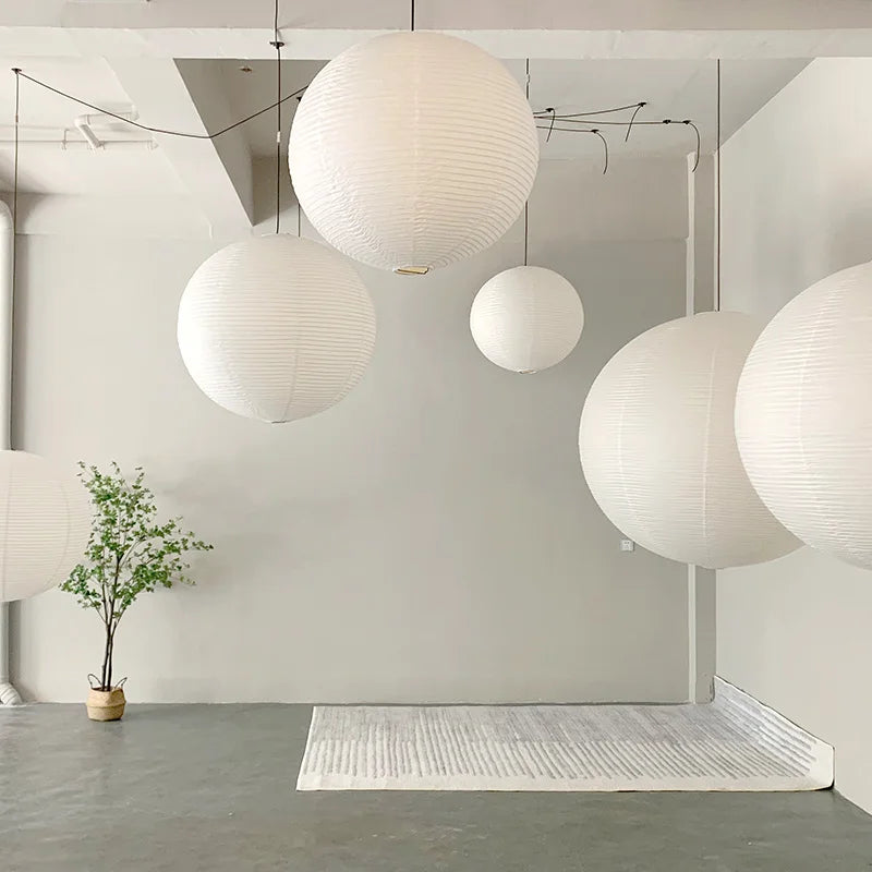 Nova Luminária Pendente com Design de Balão de Papel para Interiores Modernos