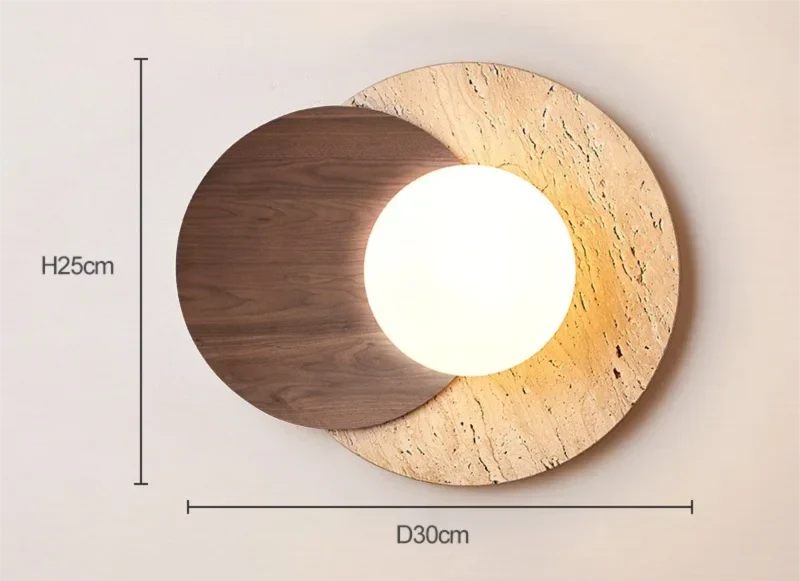 Wabi-Sabi stenväggslampa med subtil naturlig textur