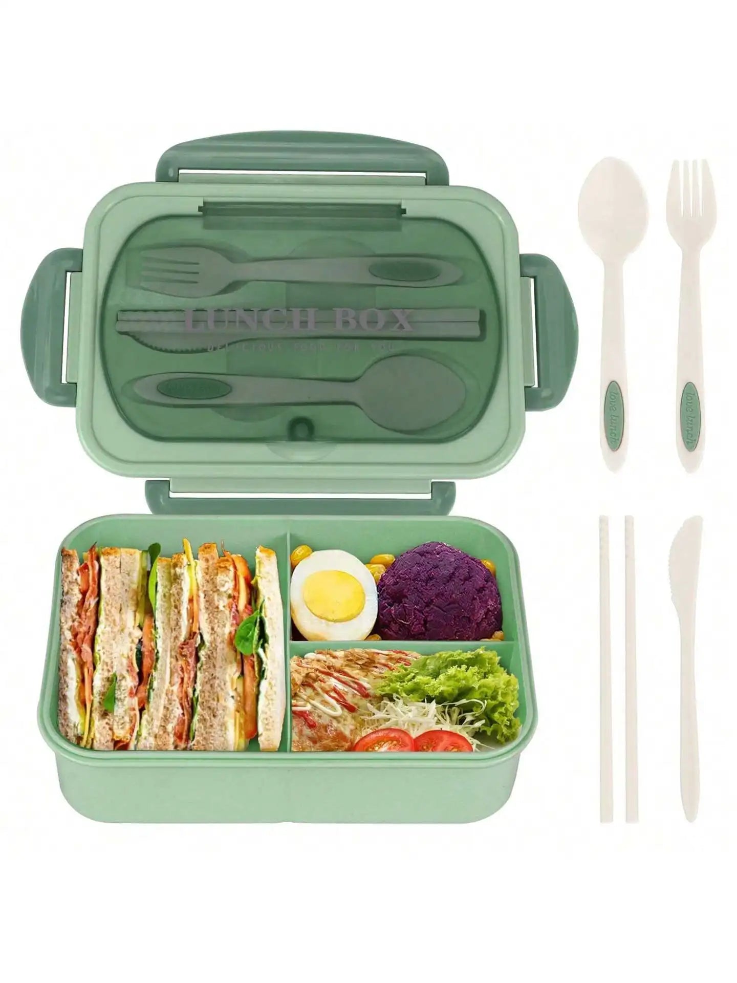 MealMate Bento Utensils Lunch Box Four Compartments Leak Proof