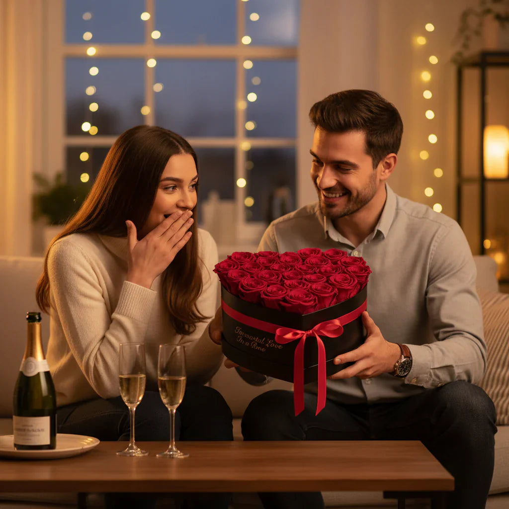 Moederdag Hart Rozen Doos Cadeau Met Kunstbloem Voor Haar Decoratie