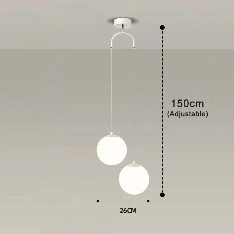 Lampa wisząca Luna z kloszem ze szkła, nordycki nowoczesny design