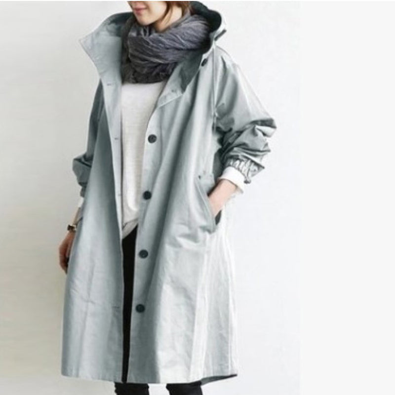 AuroraWeave Fashionable Trench Coat For Women Long Style Seasonal 2024