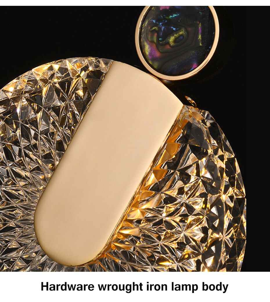 Lampada a sospensione LED rotonda Solara Crystal oro | Snurv