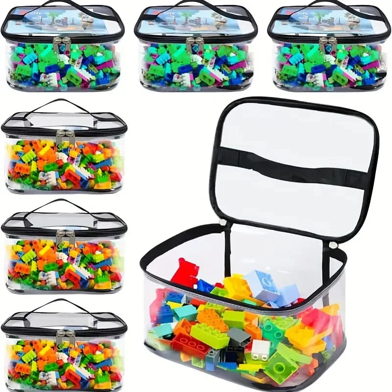 Clear Mesh Toy Organizer Bag With Large Capacity For Toys, Puzzles And Blocks