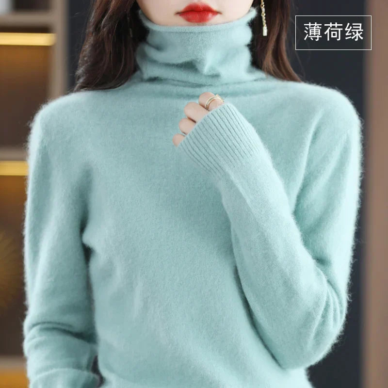 Astra Kaschmir Pullover mit hohem Kragen im japanischen Stil