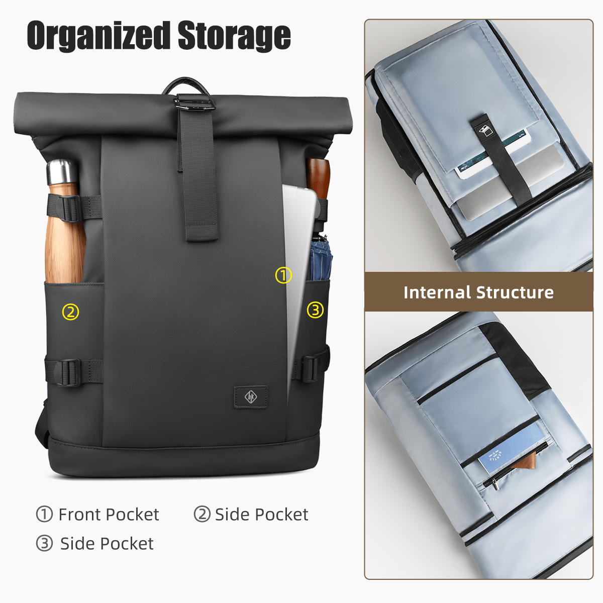 TrailNova Expandable Outdoor Backpack With Laptop Compartment And Large Capacity