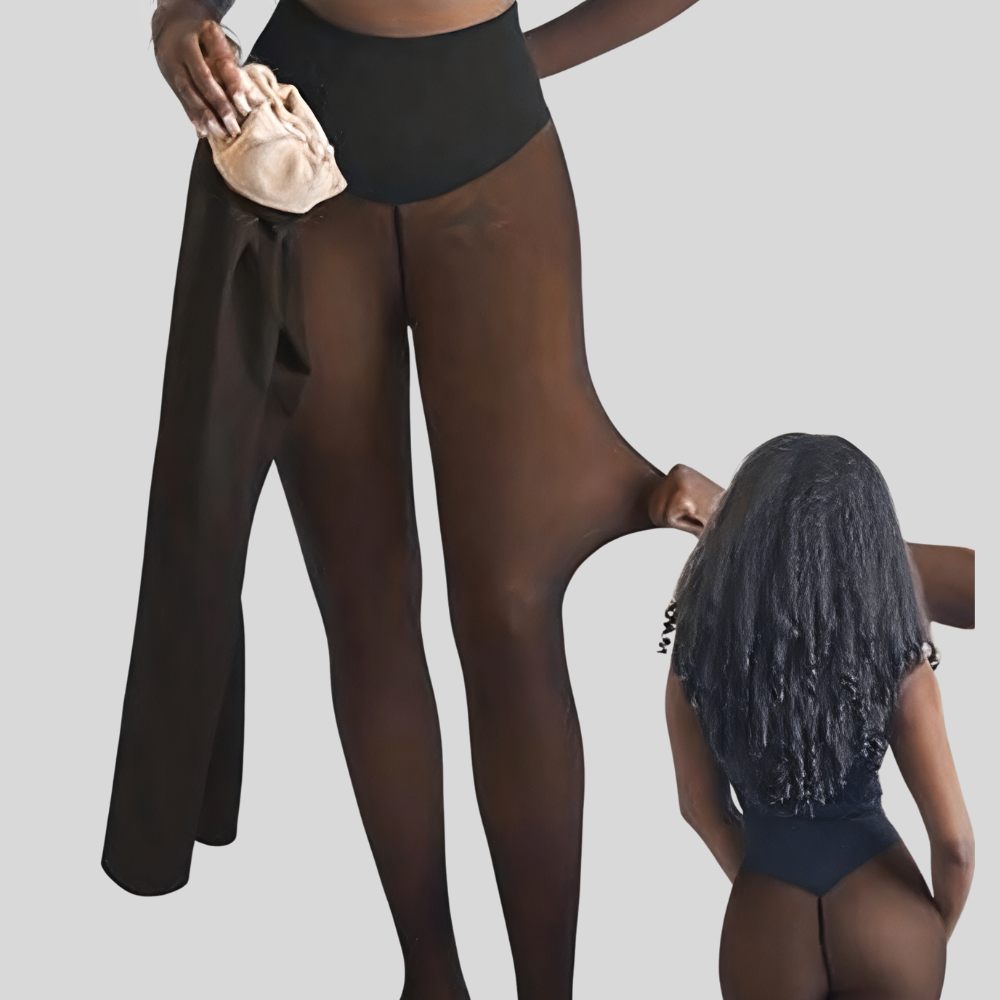 Meias-calças transparentes sem costura, modeladoras, ultra elásticas para modelação diária